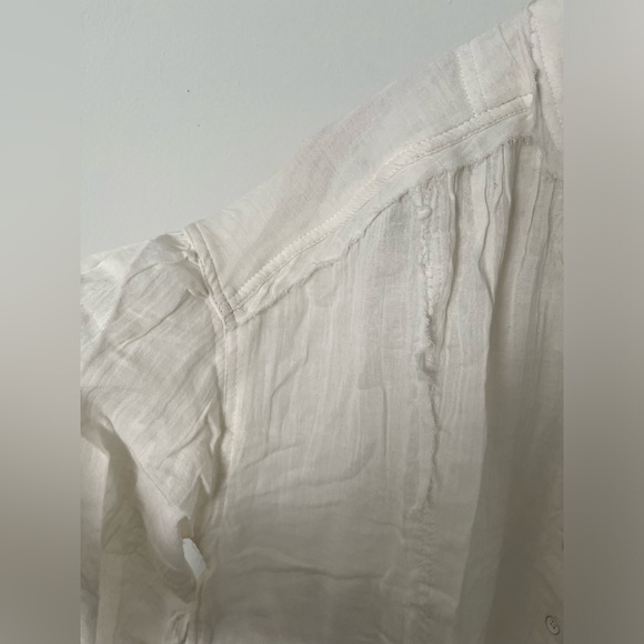 NWT FREE PEOPLE WE THE FREE Valley Double Cloth Shirt In Clean Ivory MSRP $108 - Picture 8 of 11